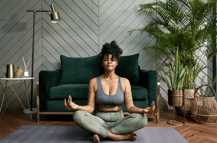 Woman meditating