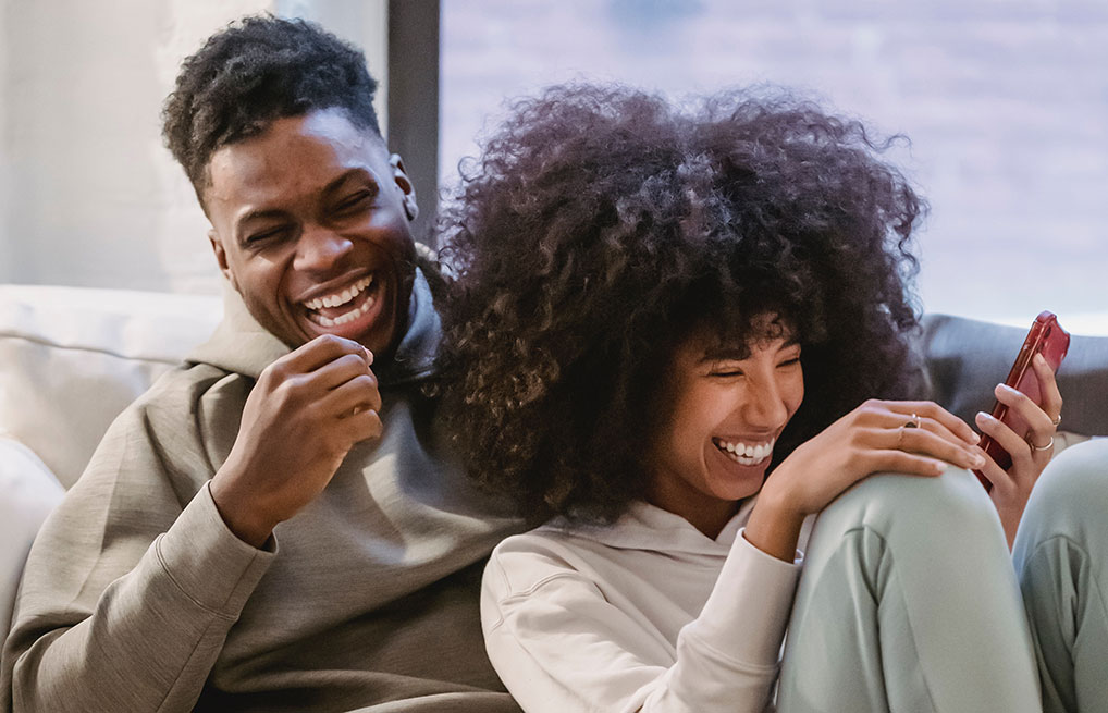 Couple laughing