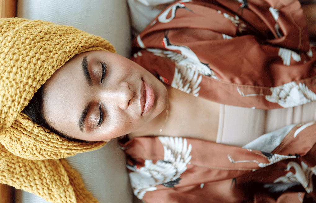 woman relaxing on the couch