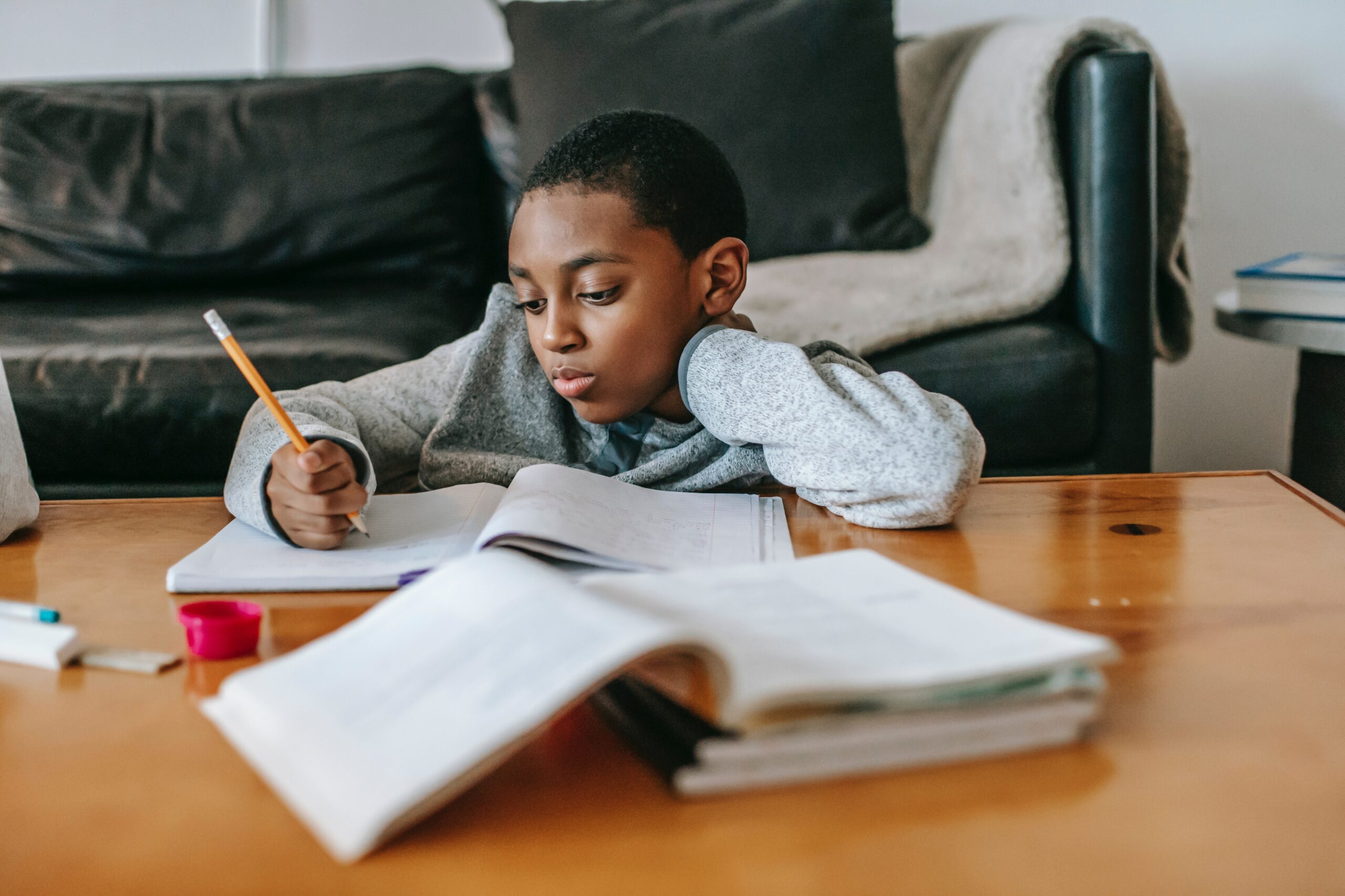 child doing homework